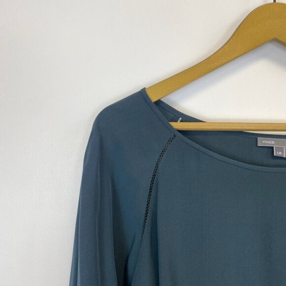 Vince 100% Silk Teal Top - Picture 2 of 9